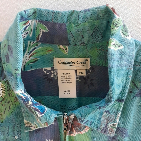 Coldwater Creek floral zip jacket - Picture 3 of 6